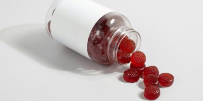 gummy vitamins spilling out of bottle