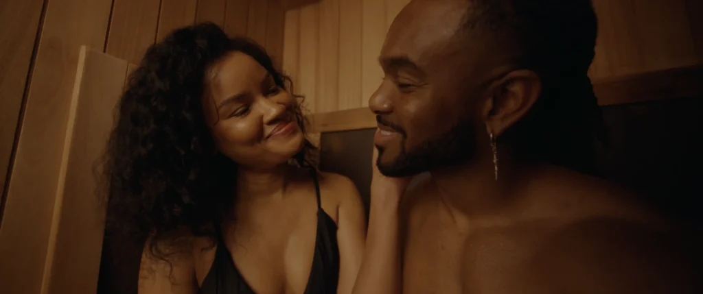 A couple inside the sauna at Altered States Wellness Studios