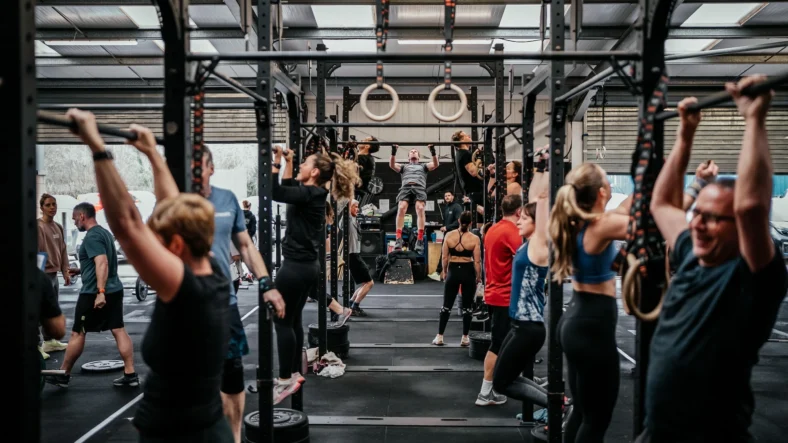 people work out on at a CrossFit box