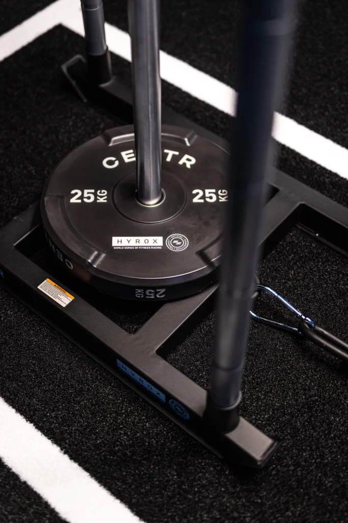 push sled with a Centr weight plate
