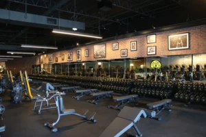 The interior of Gold's Gym Burnet Road