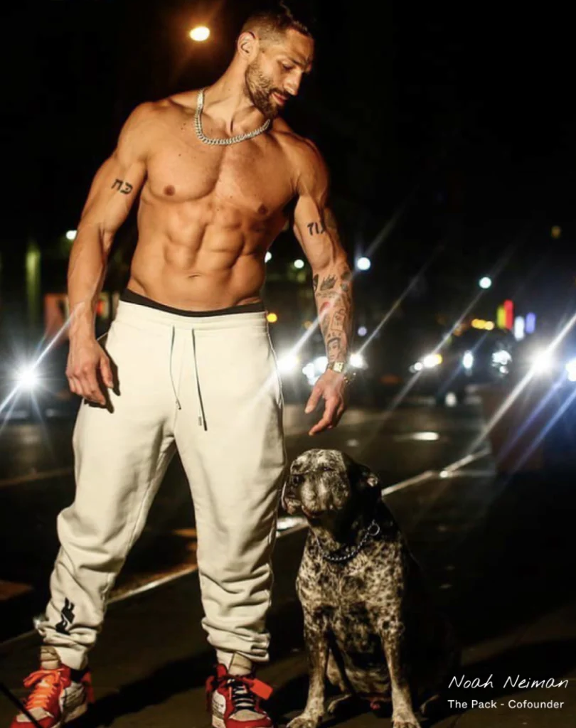Noah Neiman with his pet dog