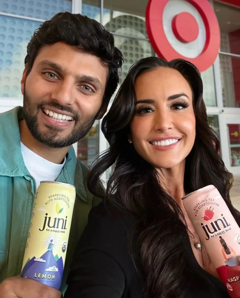Juni Tea co-founders Jay Shetty and Kim Perell