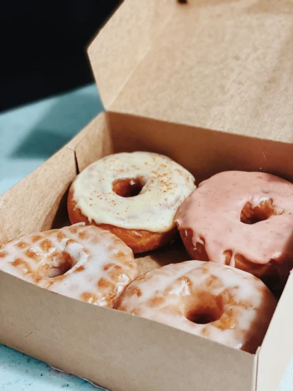 a box of ultra processed donuts.