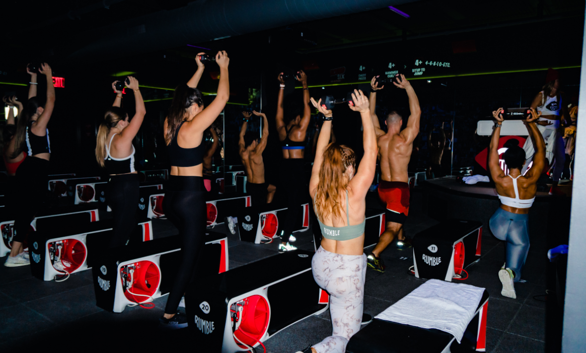 people inside a Rumble Boxing class