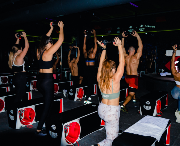people inside a Rumble Boxing class
