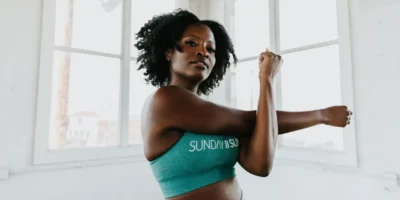 woman stretching her arms