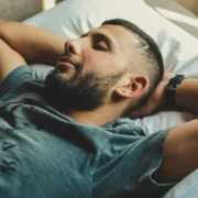 man in bed sleeping