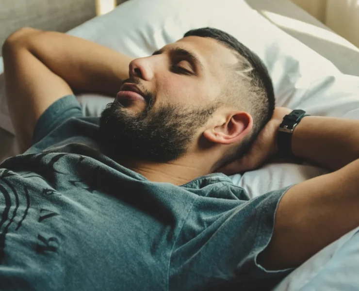 man in bed sleeping