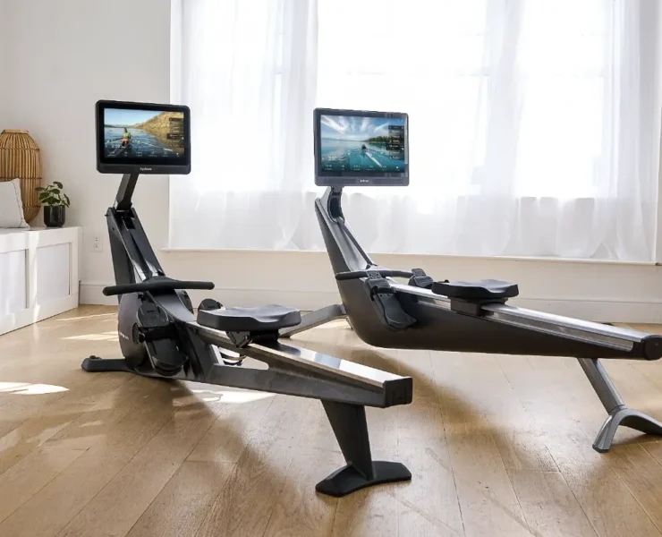 Two Hyrdow rowers in a living room