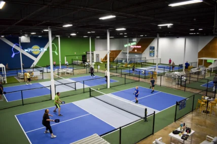 interior pickleball courts at The Pickle Pad