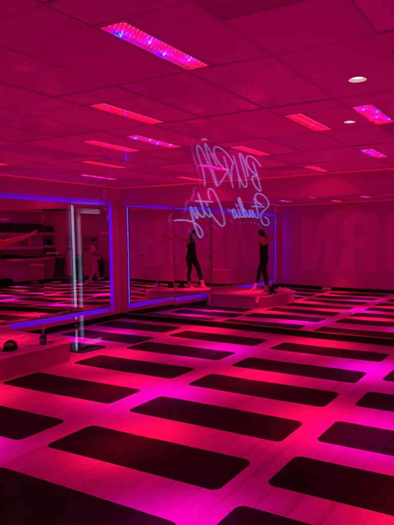interior of a Burn LA fitness studio