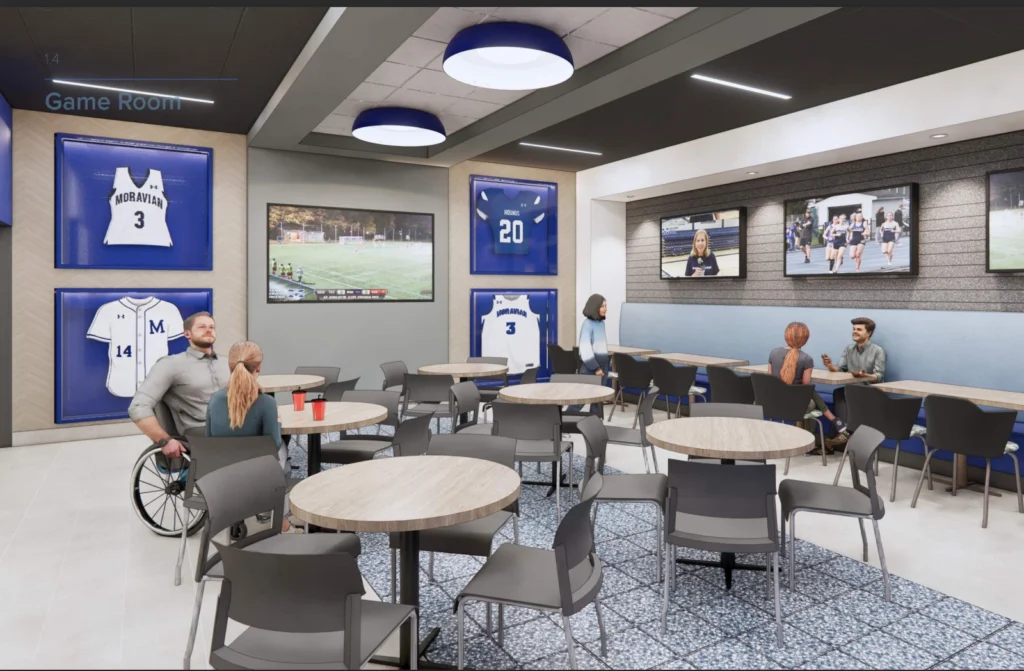 A rendering of a new space within Moravian University.