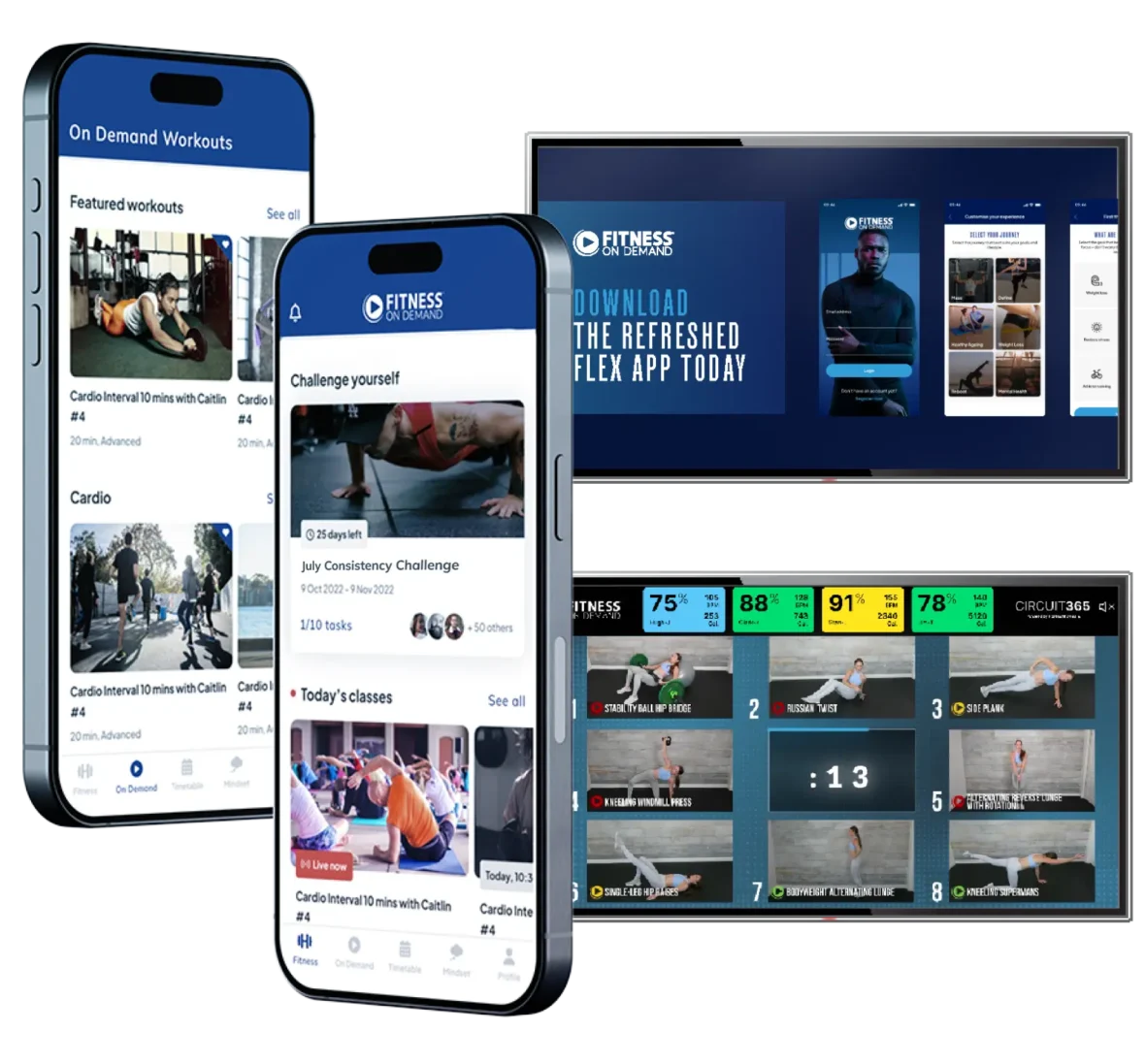 Fitness On Demand screens