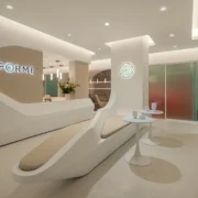 The whit interior of Reforme, a new wellness studio in NYC.