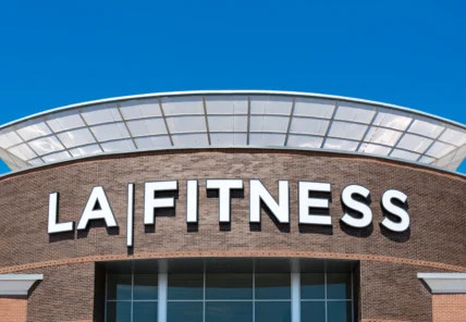 The exterior of an LA Fitness,