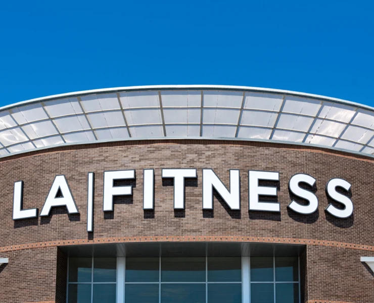 The exterior of an LA Fitness,