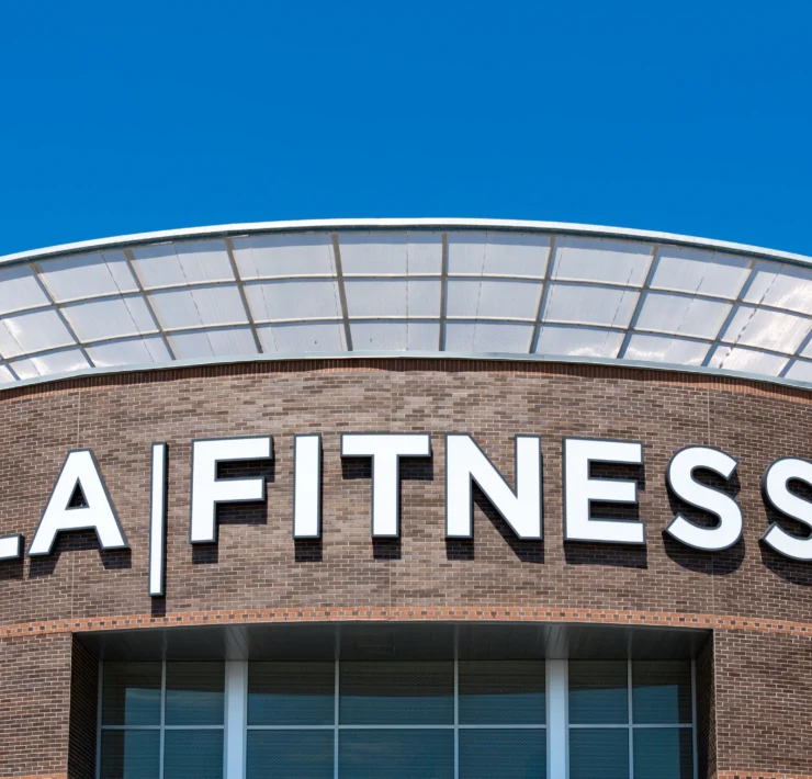 The exterior of an LA Fitness,