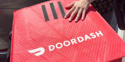 A DoorDash delivery bag.