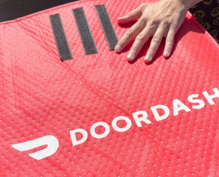 A DoorDash delivery bag.