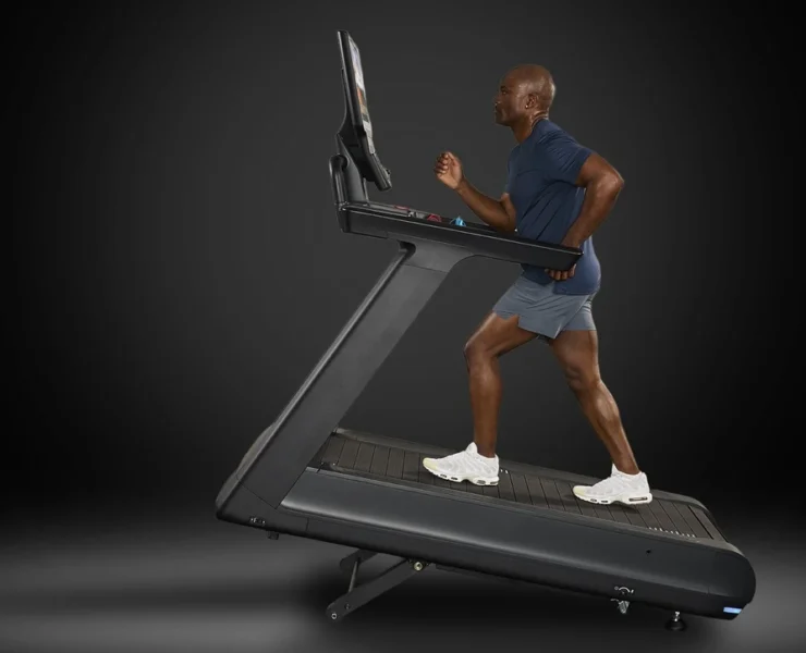 man on a Precor Breakaway treadmill