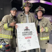 firefighters at the CR Fitness Stair Climb event