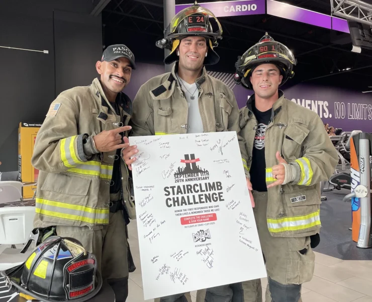 firefighters at the CR Fitness Stair Climb event