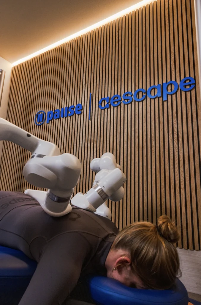 woman gets an Aescape massage