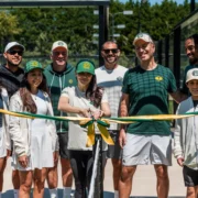 Epic Padel team cuts a ribbon