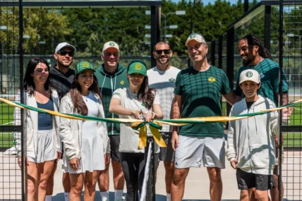 Epic Padel team cuts a ribbon