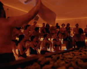 People inside an Othership sauna