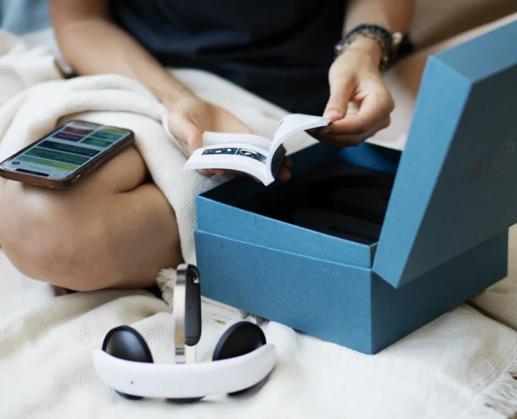 woman unboxed a Flow Neuroscience headset