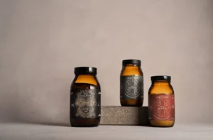 Ancient + Brave supplement bottles