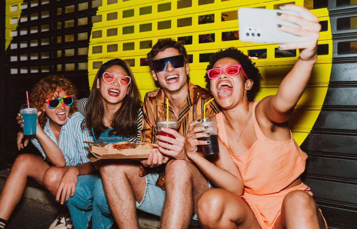 happy Gen Z-ers take a selfie