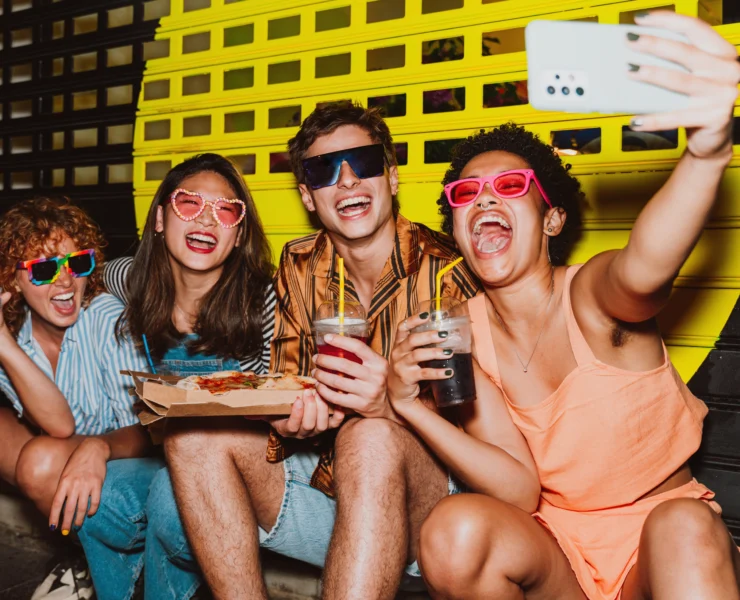 happy Gen Z-ers take a selfie