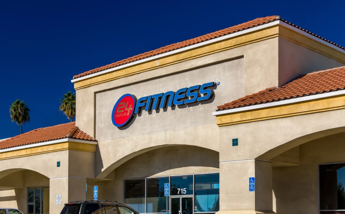 exterior of a 24 Hour Fitness gym