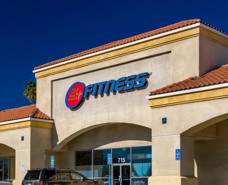 exterior of a 24 Hour Fitness gym