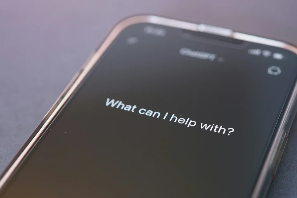 phone screen displays text