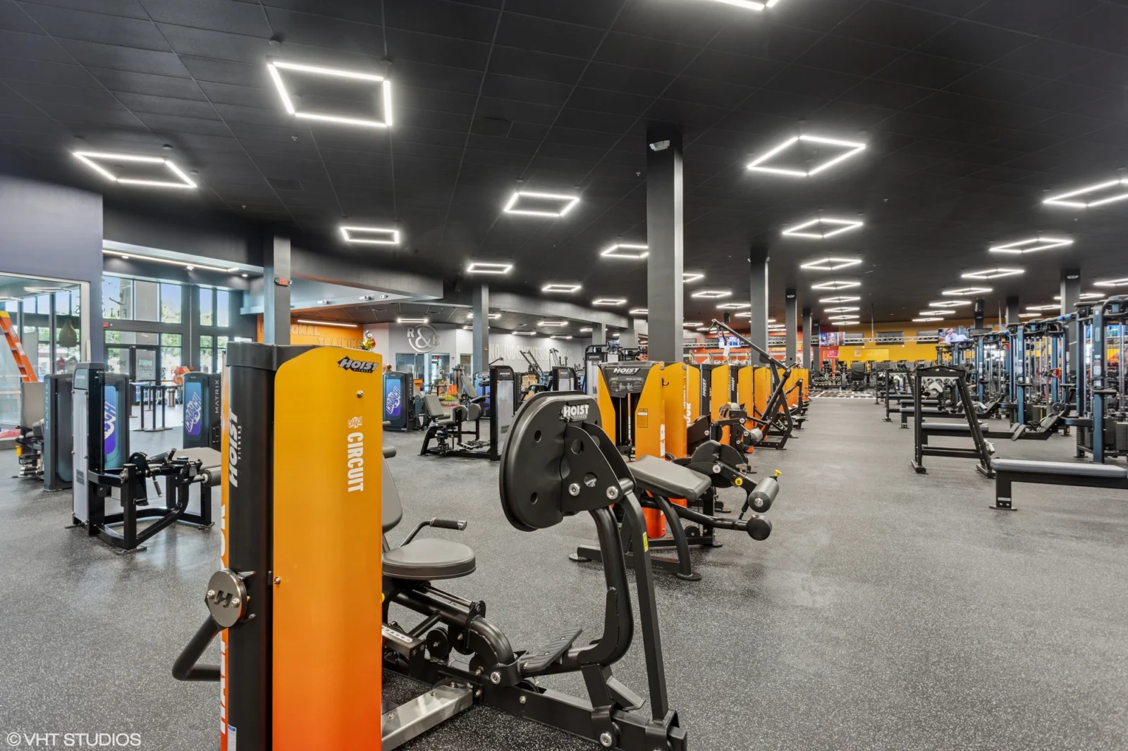 Interior of a CR Fitness-owned Crunch gym