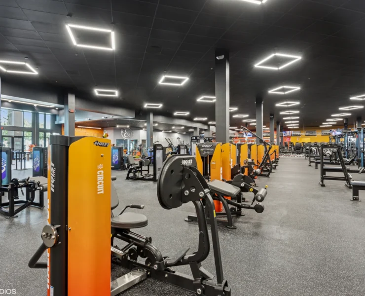 Interior of a CR Fitness-owned Crunch gym