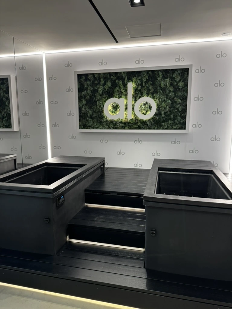 cold plunges inside the Alo Gym in NYC