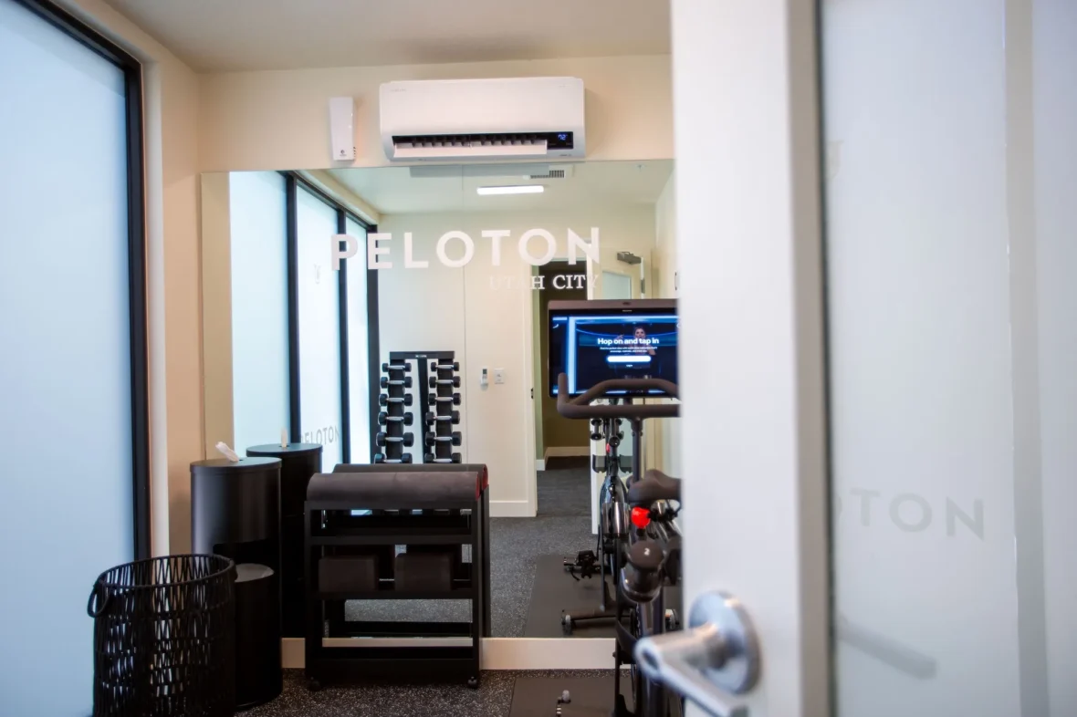 Peloton equipment inside a Utah City building