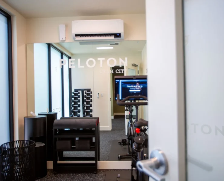 Peloton equipment inside a Utah City building