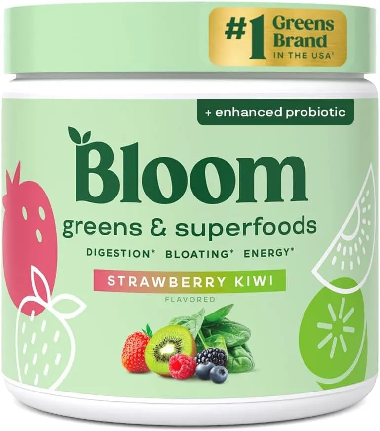 Bloom Nutrition Greens & Superfoods Powder, Strawberry Kiwi