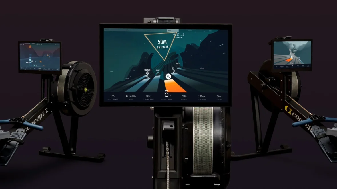 cardio machines display Ergatta gaming software