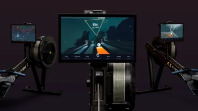 cardio machines display Ergatta gaming software