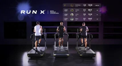 people run on Technogym treadmills with a Run X leaderboard