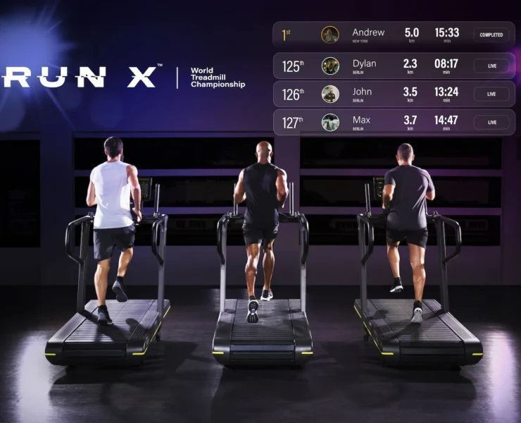 people run on Technogym treadmills with a Run X leaderboard