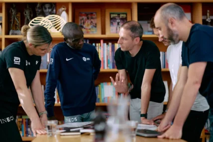 Eliud Kipchoge with Kotcha's other co-founders