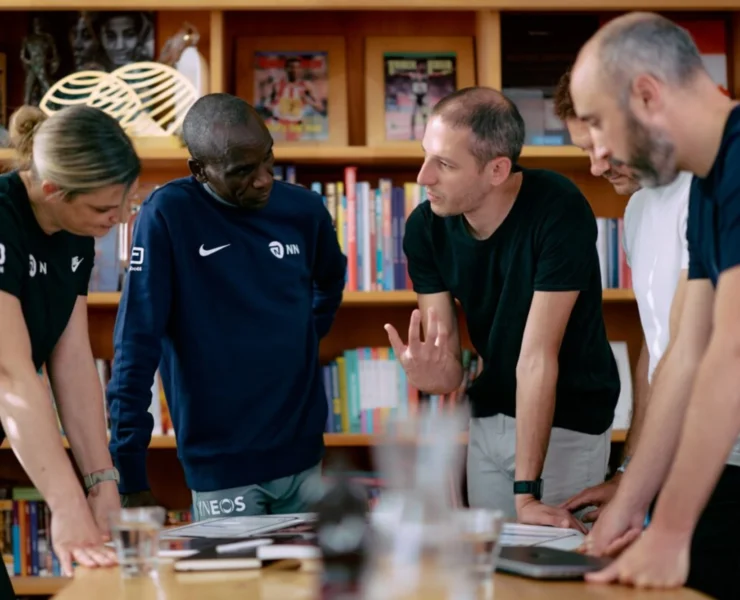 Eliud Kipchoge with Kotcha's other co-founders